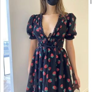 Lirika matoshi black strawberry dress